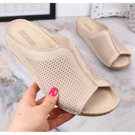 Potocki Babuchas cómodas de piel beige para mujer Artiker 50C0701 5