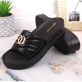 Zapatillas cuña mujer negras Potocki YQ21001 negro 7