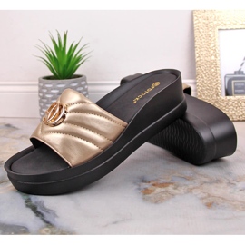 Chanclas mujer cuña doradas Potocki YQ21001 dorado 7