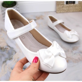 Bailarinas Primera Comunión niña lazo velcro blanco Potocki BB23009 2