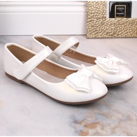Bailarinas Primera Comunión niña lazo velcro blanco Potocki BB23009 3