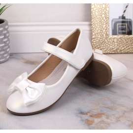 Bailarinas Primera Comunión niña lazo velcro blanco Potocki BB23009 4