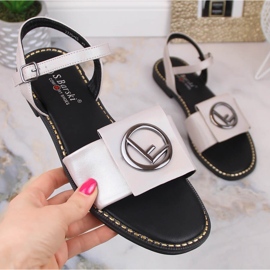 Sandalias mujer cómodas planas beige brillante S.Barski Kv 2775-45 5