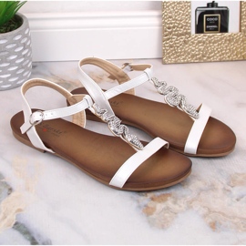 Sandalias mujer planas cómodas con serpiente plateada S.Barski Kv 5541-42 plata 6