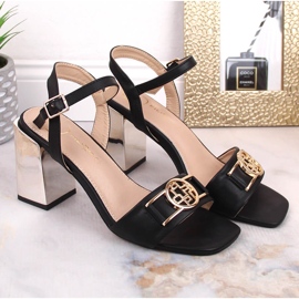 Sandalias de mujer con tacón de espejo negro Filippo Ds 4502 5