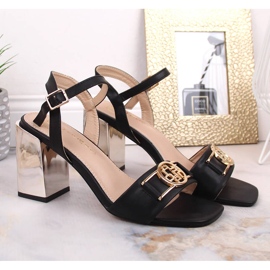 Sandalias de mujer con tacón de espejo negro Filippo Ds 4502 6