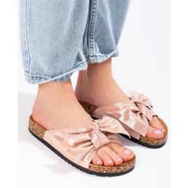 Comer Cómodas chanclas con lazo rosado 2