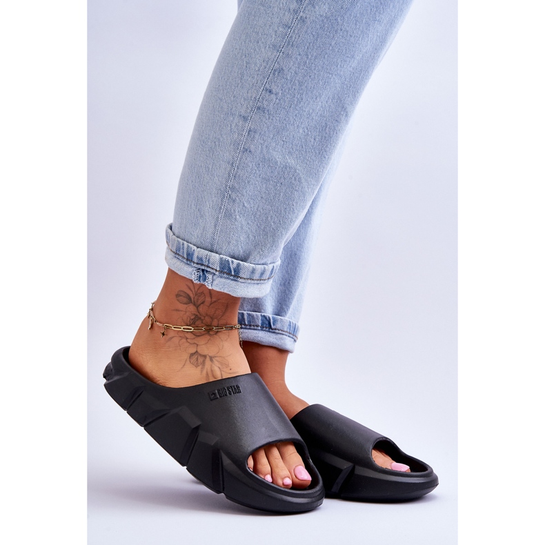 Pantuflas Big Star de espuma ligera para mujer LL274594 Negro 1