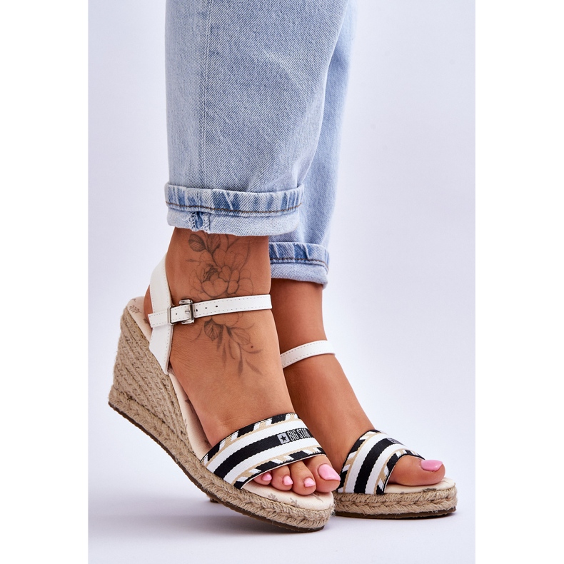 Sandalias Mujer Cuña Cómodas Big Star LL274878 Blanco 1