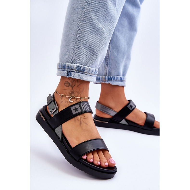 Sandalias Planas Mujer Big Star LL274938 Negro 2