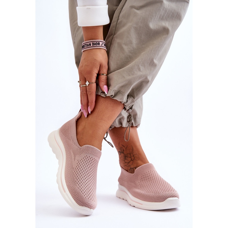 Zapatillas de mujer Adiora rosa sin cordones de tela 2