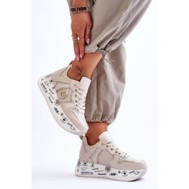 PE1 Deportivas Mujer Piel Con Plataforma Chunky Beige Asturias 4