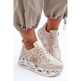 PE1 Deportivas Mujer Piel Con Plataforma Chunky Beige Asturias 5