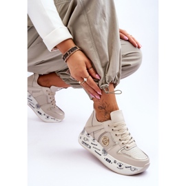 PE1 Deportivas Mujer Piel Con Plataforma Chunky Beige Asturias 7