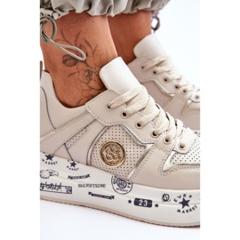 PE1 Deportivas Mujer Piel Con Plataforma Chunky Beige Asturias 6
