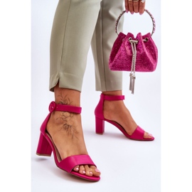 Sandalias femeninas en el Fuksja Post 20SD98-1617 Lexi rosa 2