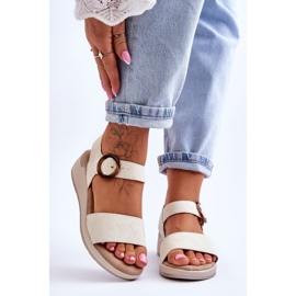 Cómodas Sandalias Menaro Beige Cuña 1