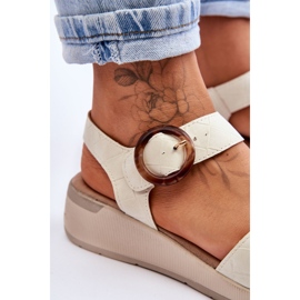 Cómodas Sandalias Menaro Beige Cuña 5
