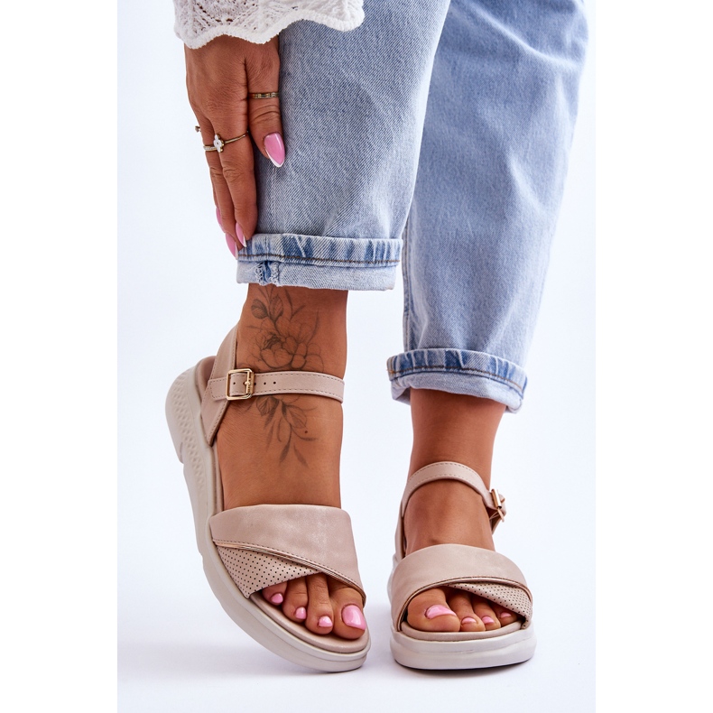 Sandalias Mujer Cuña Zapato Confort Ingrid Nude beige 1