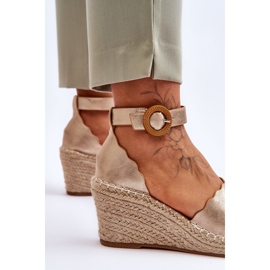 Sandalias Cuña Piel Zapato Confort Verola Dorada dorado 4