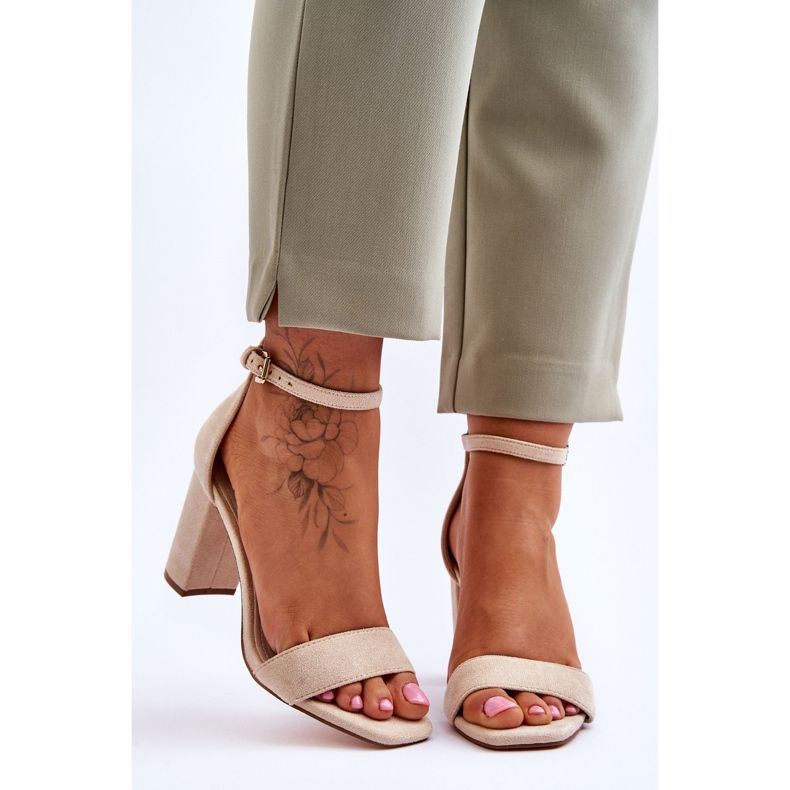 Sandalias Clásicas Mujer Ante Beige Passo 1