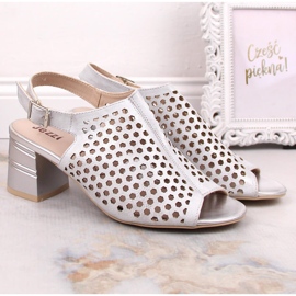 Sandalias mujer tacón calado plata Jezzi MR1954A-14 2