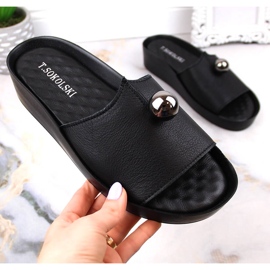 Babucha mujer en piel negra T.Sokolski L22-312 negro 2