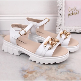 Sandalias mujer de piel con cadena blanca Filippo DS4614 blanco 2