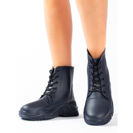 Botas de lluvia mujer cordones azul marino Shelovet 2