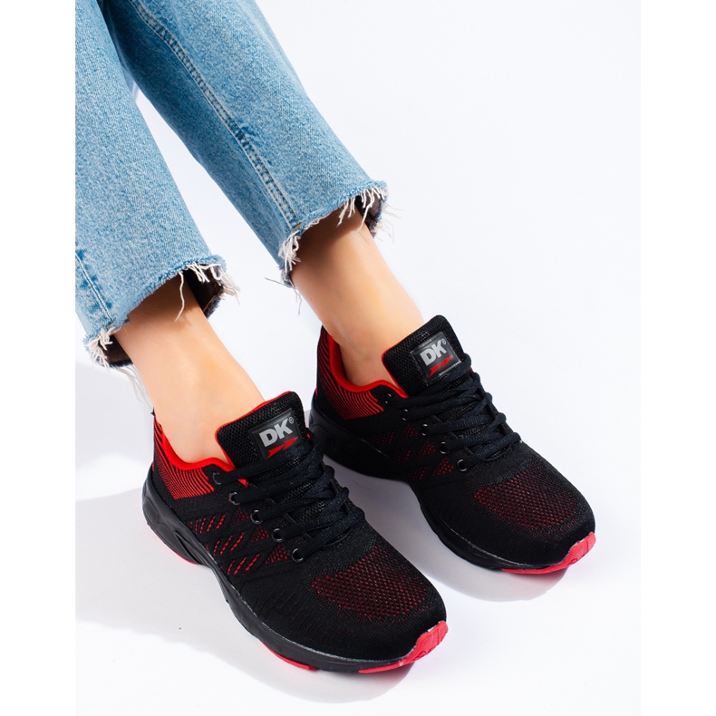 Deportivas de mujer textil negro y rojo DK 1 Deportivas de mujer textil negro y rojo DK 1
