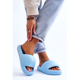 Pantuflas De Mujer Con Plataforma De Espuma Ligera Azul Milton 4