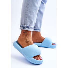 Pantuflas De Mujer Con Plataforma De Espuma Ligera Azul Milton 5