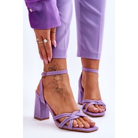 Sandalias Tacón Alto Clásicas De Ante Morado Bernett violeta 1