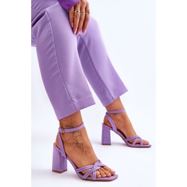 Sandalias Tacón Alto Clásicas De Ante Morado Bernett violeta 6