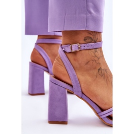 Sandalias Tacón Alto Clásicas De Ante Morado Bernett violeta 5