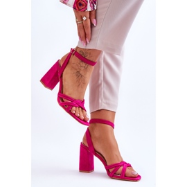 Sandalias de tacón de ante clásico fucsia Bernett rosado 5