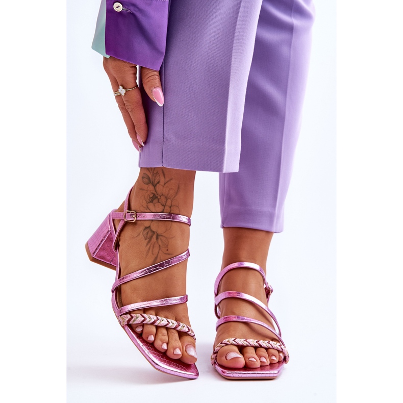 Sandalias Mujer Estampado Serpiente Morado Amorio violeta 1 Sandalias Mujer Estampado Serpiente Morado Amorio violeta 1