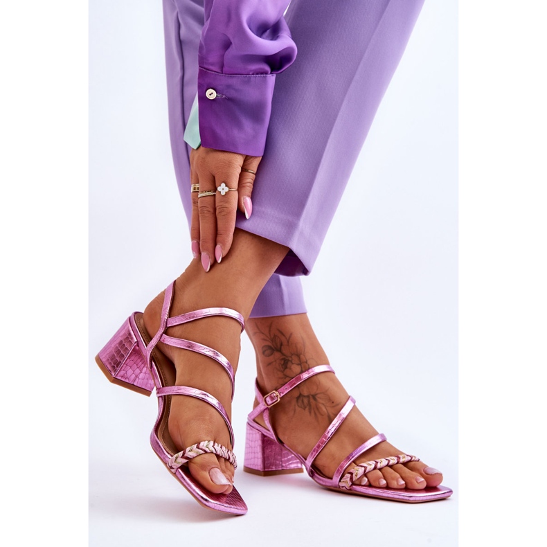 Sandalias Mujer Estampado Serpiente Morado Amorio violeta 2 Sandalias Mujer Estampado Serpiente Morado Amorio violeta 2