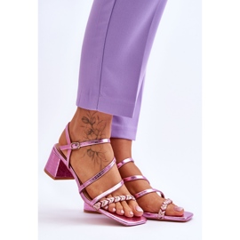 Sandalias Mujer Estampado Serpiente Morado Amorio violeta 6