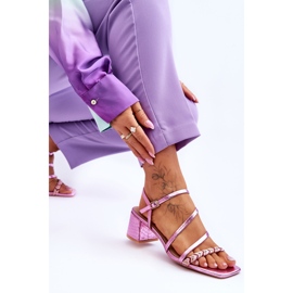 Sandalias Mujer Estampado Serpiente Morado Amorio violeta 5