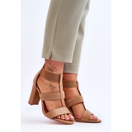 Sandalias Camel Marren De Piel Con Tacón Alto marrón 7