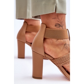 Sandalias Camel Marren De Piel Con Tacón Alto marrón 5