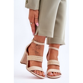 Sandalias Tacón Trenzado Ante Beige Roselia 1