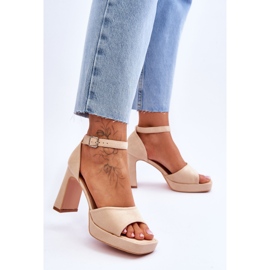 Sandalias Clásicas Ante Plataforma Beige Con Clase 3
