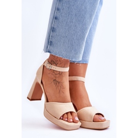 Sandalias Clásicas Ante Plataforma Beige Con Clase 7