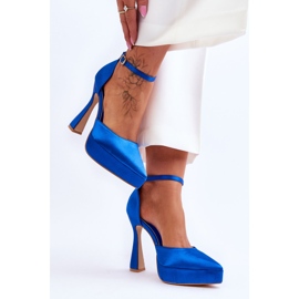 Bombas de moda en una locura azul de tacón alto más ancha 3