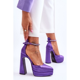 Bombas De Moda En Un Tacón Púrpura Santoro violeta 3