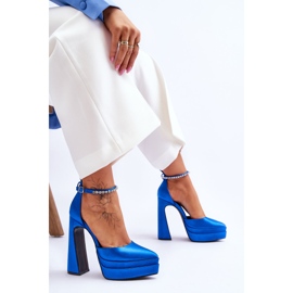 Bombas De Moda En Un Talón Azul Santoro 6