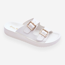 Pantuflas Mujer Plataforma Rayas Blanco Clever 8