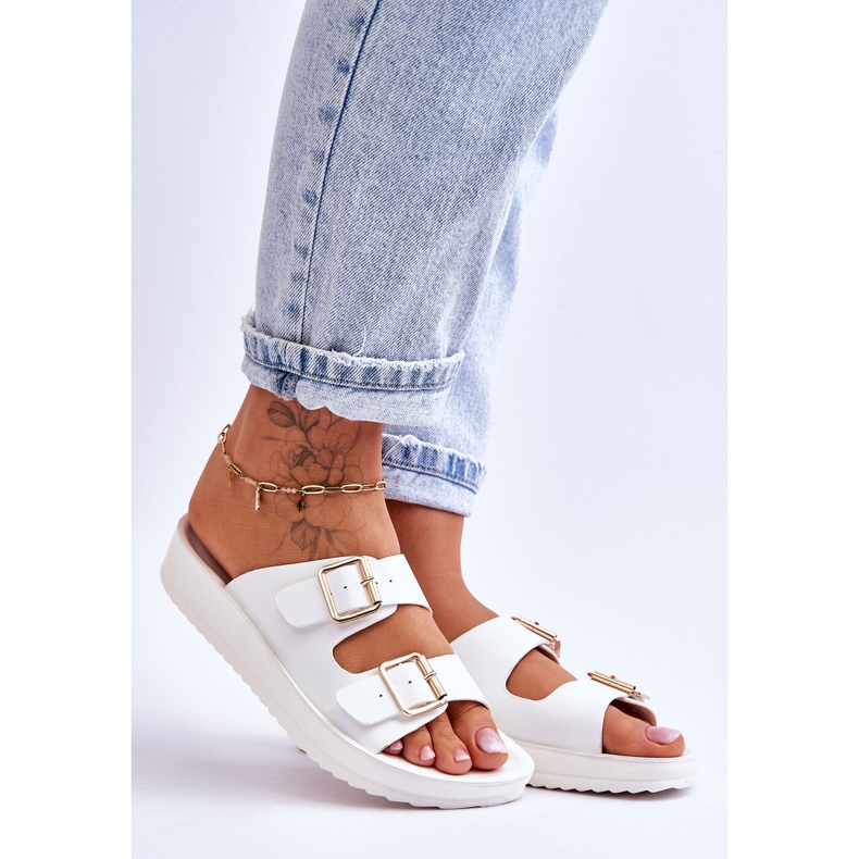 Pantuflas Mujer Plataforma Rayas Blanco Clever 1 Pantuflas Mujer Plataforma Rayas Blanco Clever 1